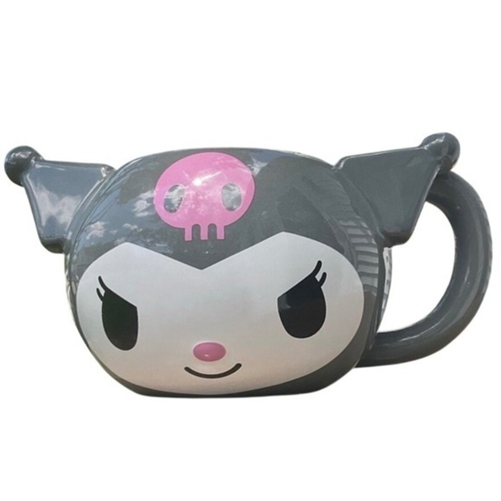 Sanrio Kuromi Ceramic Mug 22oz Gray‎ 3D Sculpted Silver Buffalo NWOT